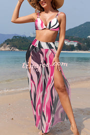 Unique Print Sexy Stretch Two-Piece Bikini Swimsuit