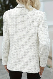 Fashionable Plaid Casual Double-breasted Blazer