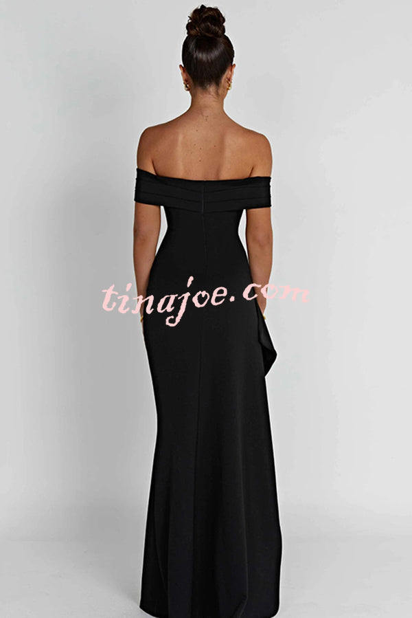 Sexy Lady Off Shoulder High Slit Maxi Dress