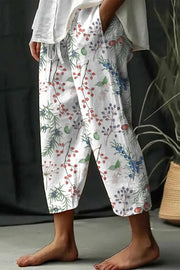 Casual Unique Printed Button Pocket Pants