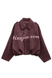 Fashion Lapel Long-sleeved Casual Bomber Jacket