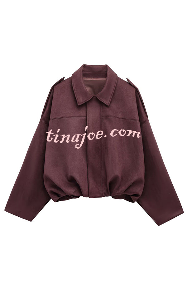 Fashion Lapel Long-sleeved Casual Bomber Jacket