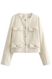 Stylish Buttoned Long Sleeve Casual Pocket Blazer