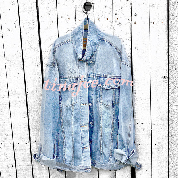 Halloween Print Long Sleeve Denim Jacket