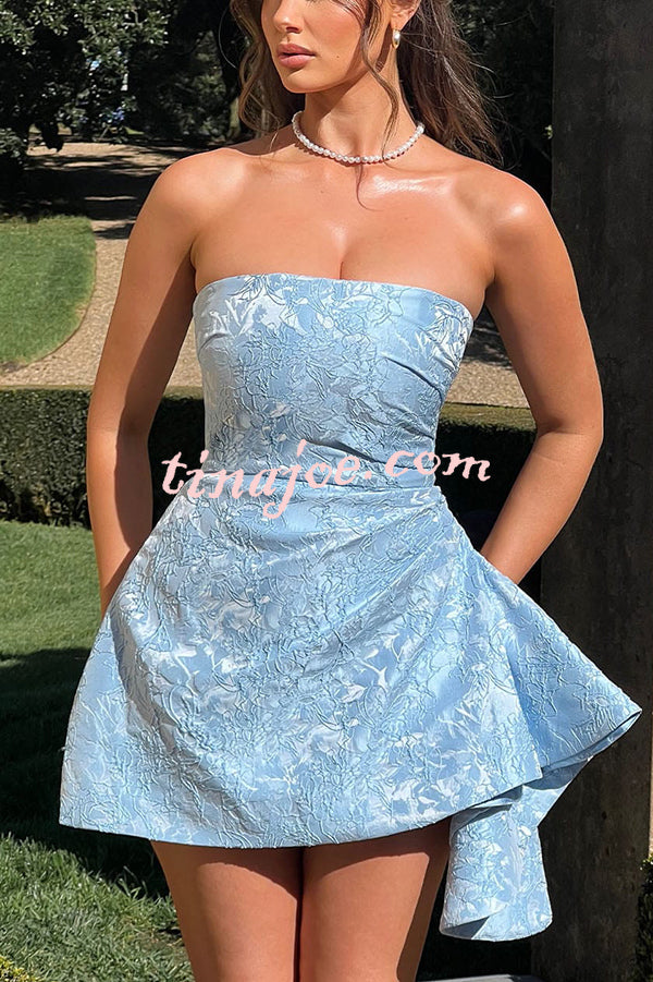 Jacquard Elegant Off-shoulder Backless Fitted Mini Dress
