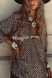 All about Glam Collar Sequin V-neck Half Sleeve Loose Top