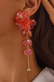 Fashionable Tassel Floral Mermaid Pearlescent Earrings