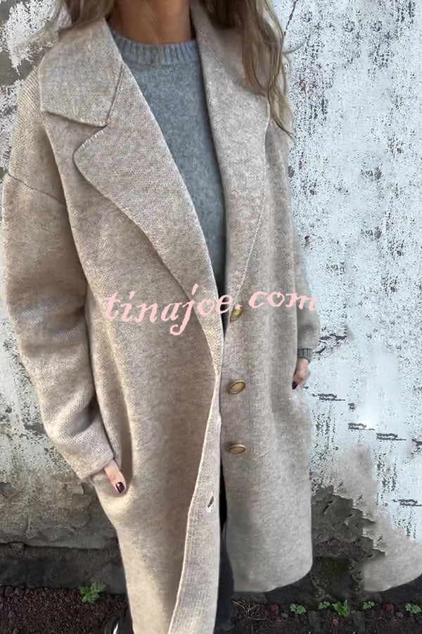 Solid Color Lapel Long Sleeve Loose Casual Jacket