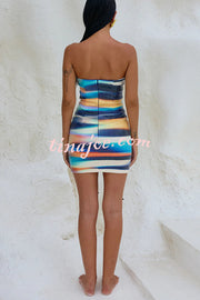 Gradient Sequin Sexy Off-the-shoulder Hollow Slim Mini Dress