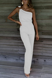 Sunset Boulevard One Shoulder Cocktail Jumpsuit