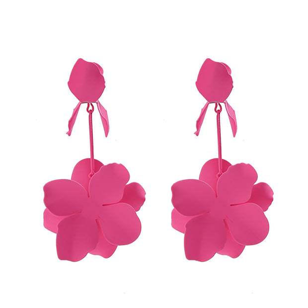 Dopamine Flower Retro Fashion Metal Stud Earrings