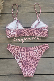 Leopard Print Sexy Stretch Two-piece Bikini Swimsuit