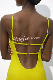 Sexy Hollow Strap Backless Slim Midi Dress