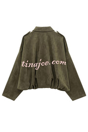 Fashion Lapel Long-sleeved Casual Bomber Jacket
