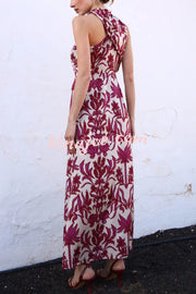 Unique Printed Fashion One Shoulder Casual Maxi Dress