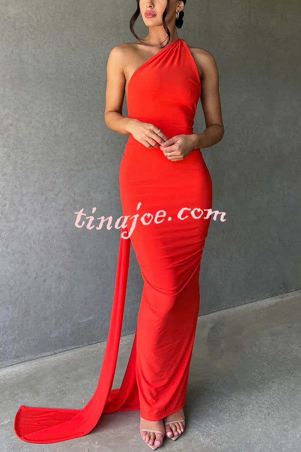 Sexy Backless Pleated Slim Solid Color Sleeveless Elegant Maxi Dress