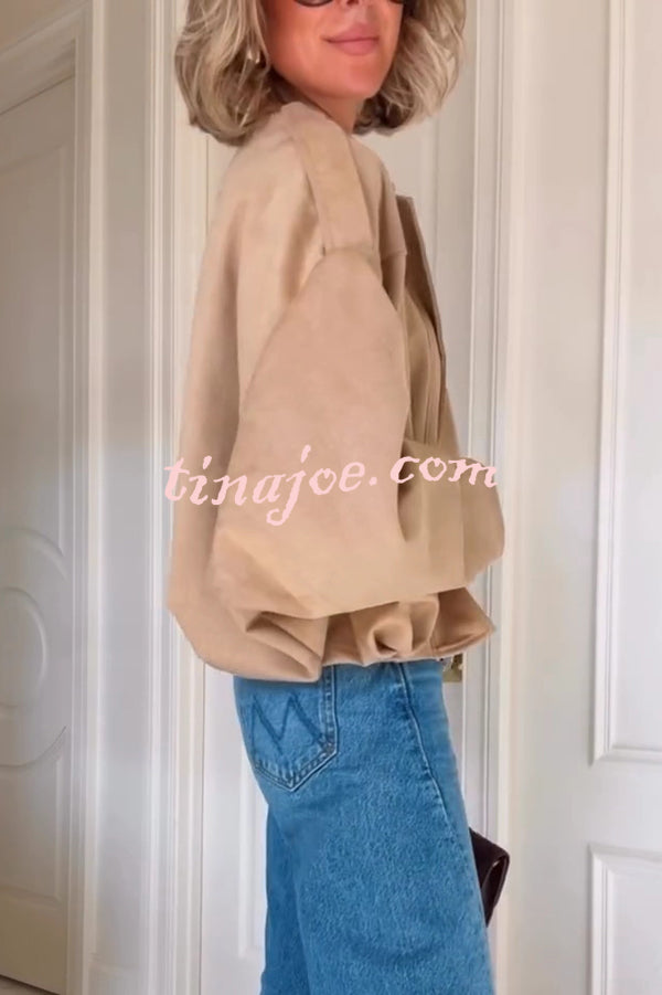 Fashion Lapel Long-sleeved Casual Bomber Jacket