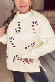 Christmas Sequin Casual Round Neck Long Sleeve Sweatshirt