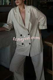 Fashionable Wrinkled Lapel Long-sleeved Loose Blazer