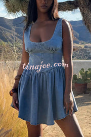 Fashion Slim-fit Stretch-strap Denim Mini Dress