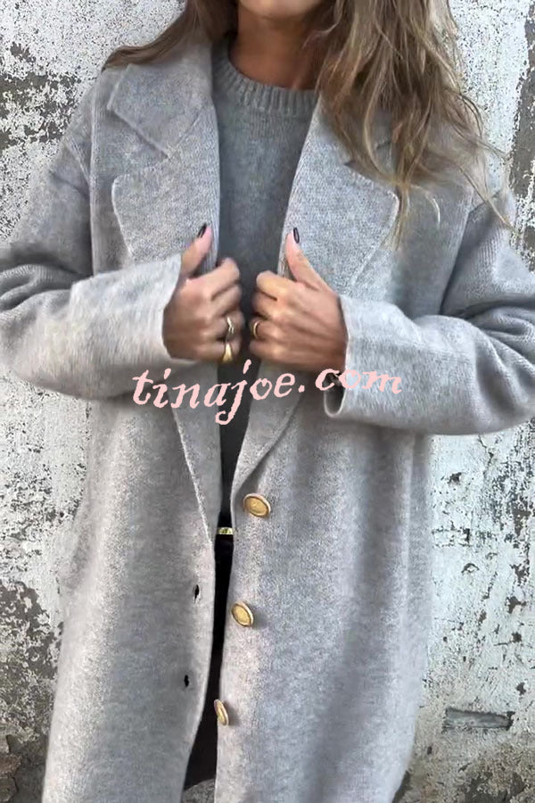 Solid Color Lapel Long Sleeve Loose Casual Jacket