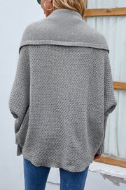 Solid Color Dolman Sleeve Elegant Knitted Cardigan