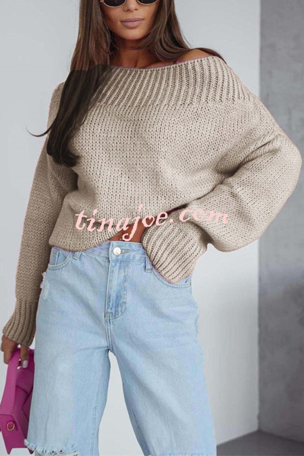 Solid Color Long-sleeved Round Neck Loose Knitted Sweater