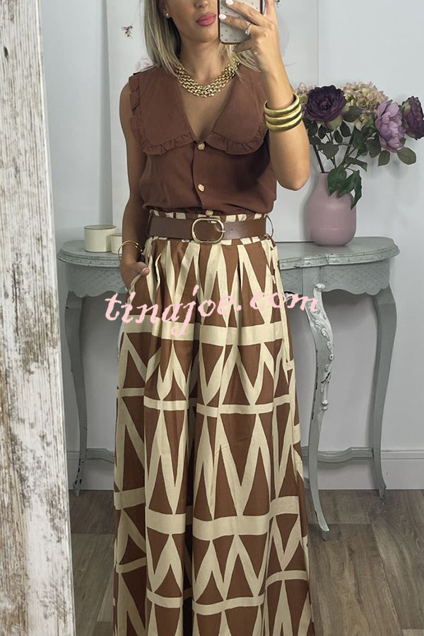 Unique Print Loose Pocket Holiday Maxi Skirt