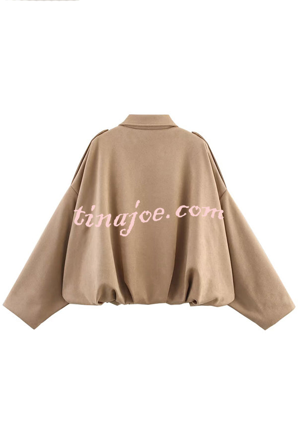 Fashion Lapel Long-sleeved Casual Bomber Jacket
