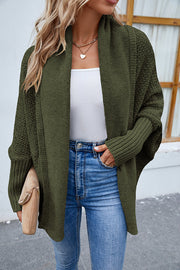 Solid Color Dolman Sleeve Elegant Knitted Cardigan