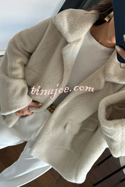 Fashion Lapel Long Sleeve Loose Furry Coat