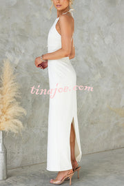 Sexy Backless Halter Neck Slim Waist Maxi Dress