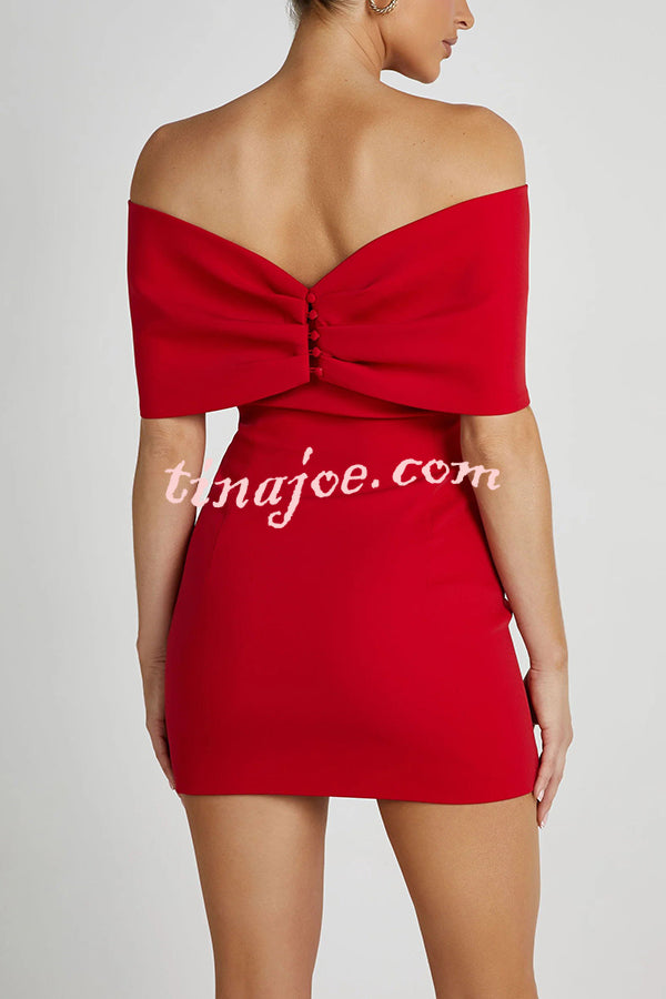 Love is a gift Off Shoulder Bow Mini Dress