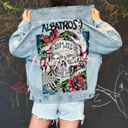 Halloween Print Long Sleeve Denim Jacket