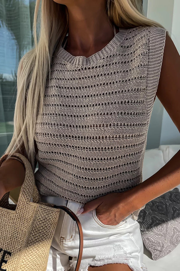 Fashion Round Neck Sleeveless Knitted Vest