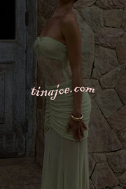 Fashion Lace Splicing Sexy Sleeveless Off-shoulder Slim Maxi Dress