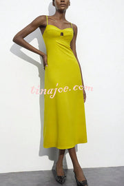Sexy Hollow Strap Backless Slim Midi Dress