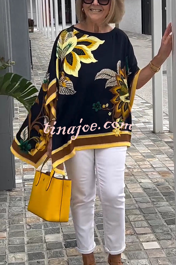 Unique Printed Casual Half Sleeve Loose Top