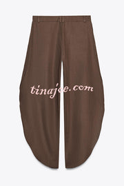Fashion Slim-fit One-shoulder Stretch Bodysuit and Casual Side-slit Pants Set