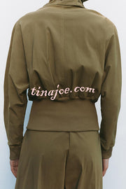 Fashionable High-neck Long-sleeved Zippered Simple Jacket