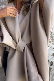 Solid Color Loose V-neck Shawl Cape Jacket