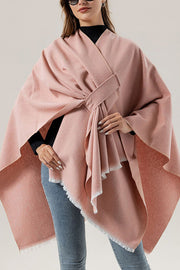 Solid Color Loose Casual Knitted Shawl Cape