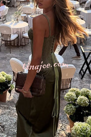 In A Fairytale Lace Corset Back Lace-up Slip Stretch Bodysuit