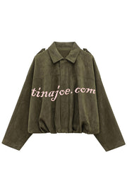 Fashion Lapel Long-sleeved Casual Bomber Jacket