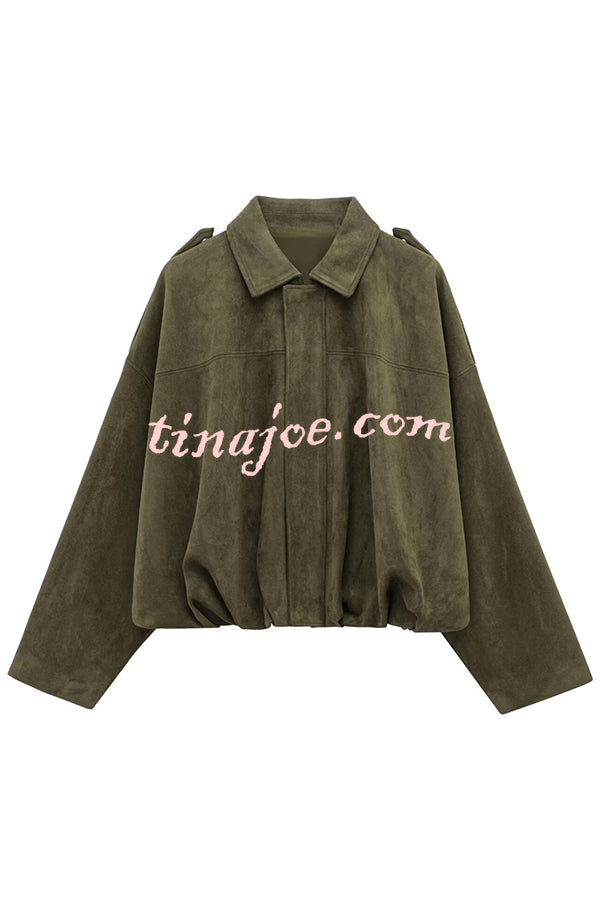 Fashion Lapel Long-sleeved Casual Bomber Jacket