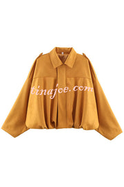 Fashion Lapel Long-sleeved Casual Bomber Jacket