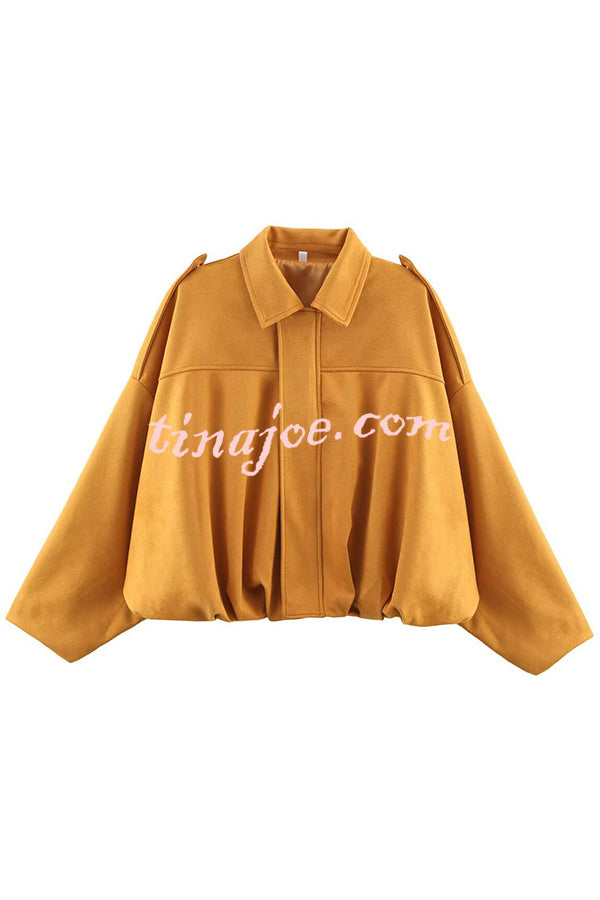 Fashion Lapel Long-sleeved Casual Bomber Jacket