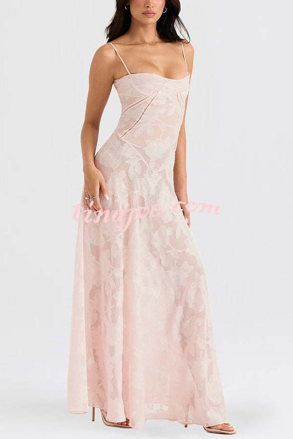 Fashion Sexy Suspenders See-through Holiday Slim Maxi Dress