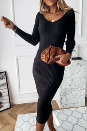 A New Day Ribbed Knit Midi Dress