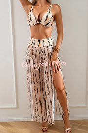 Unique Printed Loose High Waist Split Beach Pants